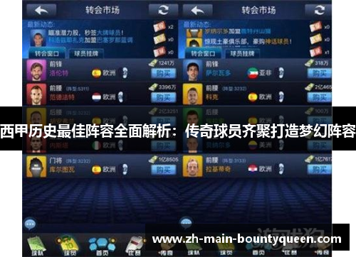 西甲历史最佳阵容全面解析：传奇球员齐聚打造梦幻阵容